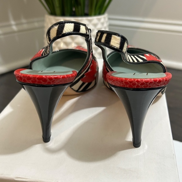 Marc By Marc Jacobs Multicolor Calf Hair Sling Back Heel Size 39 - Picture 2 of 6